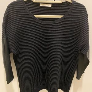 Sandro leather accent sweater